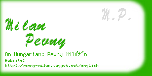 milan pevny business card